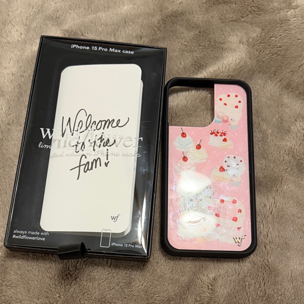 Wildflowers iPhone 15 Pro Max Case - Pink and White